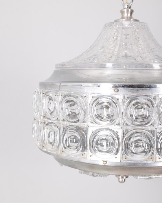Image 1 of Vintage 60s kristallen kroonluchter gedecoreerd ontwerp Kinkeldey