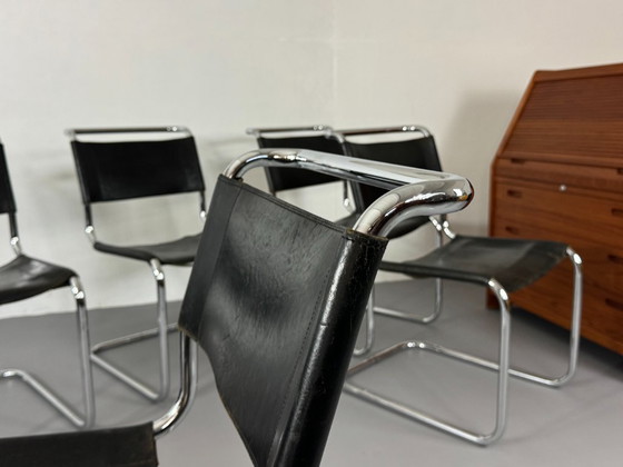 Thonet S33 Cantilever Chair by Mart Stam, Vintage black Leather / Chrome, Dining chairs, Mid Century Modern (photo 15 of 15)