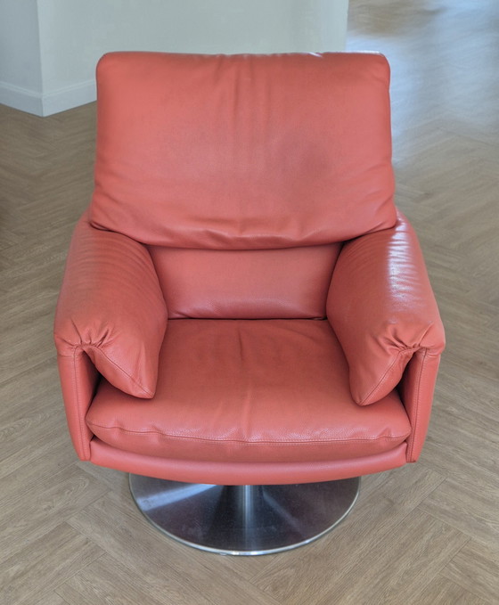 Image 1 of Poltrona reclinabile in pelle Leolux Cece con pouf
