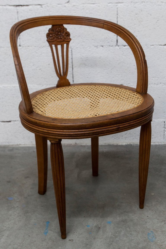 Image 1 of Vintage Louis XVI style chair – Cane seat, lyre-shaped back