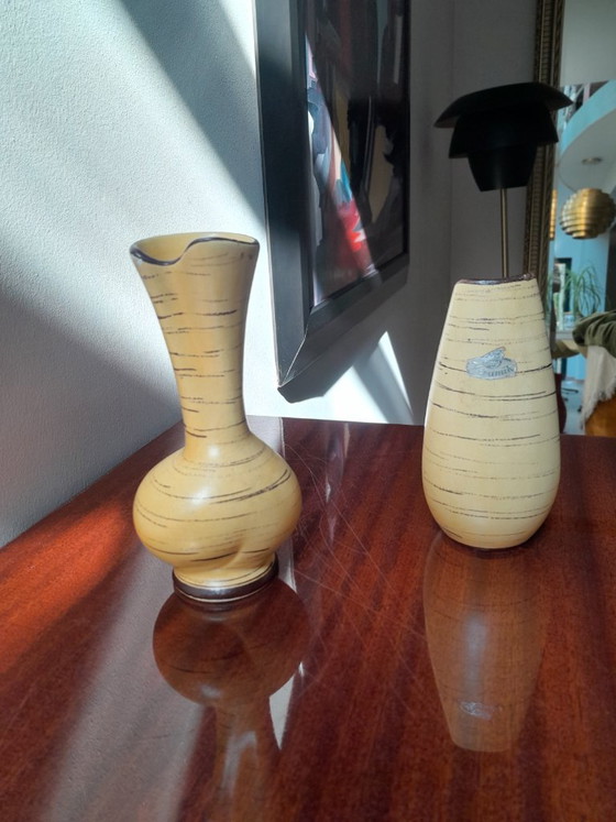 Set of 2 vintage Bay Keramik vases – West Germany – model 553-14 – Ceramic (photo 5 of 5)