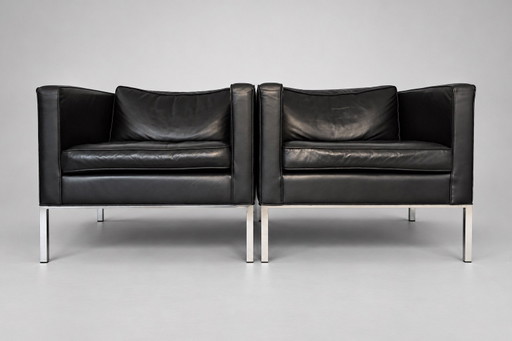 Set Artifort 905 Comfort fauteuils zwart leer