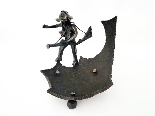 Sculpture Cast Iron Bowl – beeldhouwkunst, Metal (photo 2 of 7)