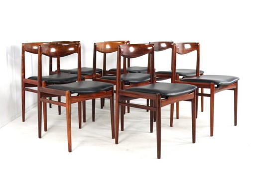 Set of 8 Rosewood Chairs Dining Chairs 'Vesterlund' Vintage
