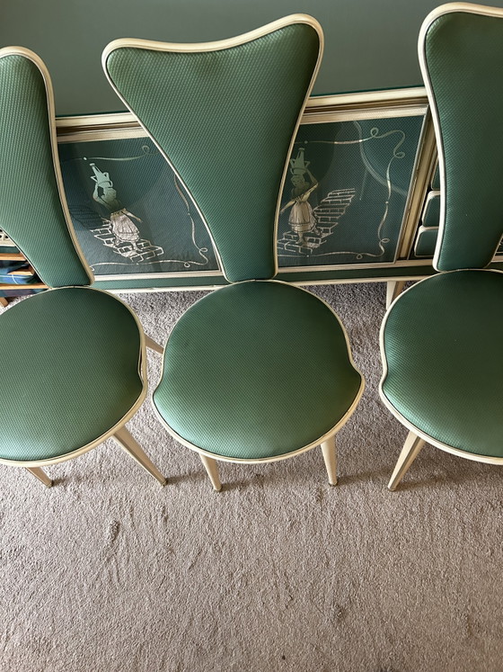 Umberto Mascagni Esstisch mit 6 Stühlen – Esstische, Glass, Brass (photo 3 of 6)