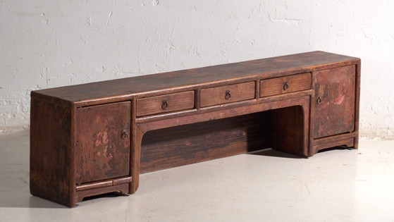 Antiker bemalter niedriger Schrank aus Kiefernholz – China, circa 1900 – Sideboard, Iron (photo 3 of 40)