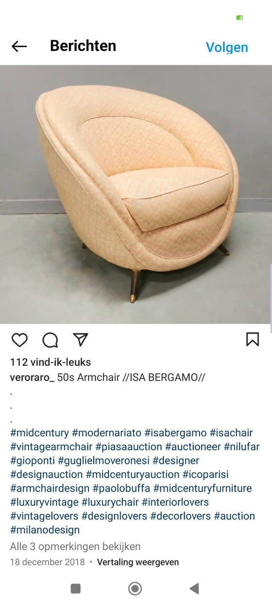 Image 1 of XL easy chair ISA Bergamo attr. Guglielmo Veronesi 