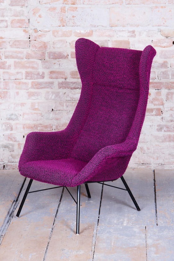 Fauteuil à oreilles original du milieu du siècle, Miroslav Navratil, fibre plastique, tchèque, années 1950 (photo 6 of 10)