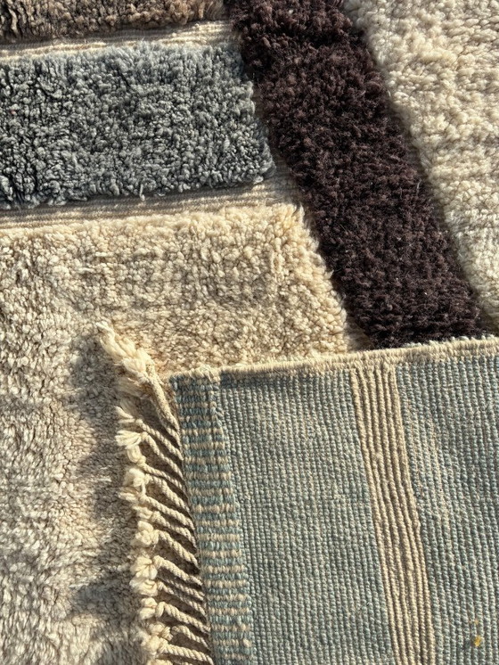 Image 1 of Moroccan Modern Rug 200x300 cm – Handmade Wool Berber Rug – White Textured Geometric Design