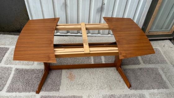 Image 1 of Mid-century salontafel in hoogte verstelbaar en uitschuifbaar