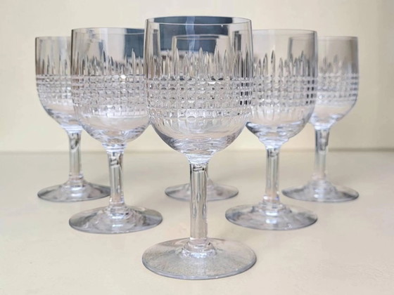 6 crystal wine glasses from Baccarat, model Nancy. – Glass & Decanter, Art Deco (photo 7 of 7)