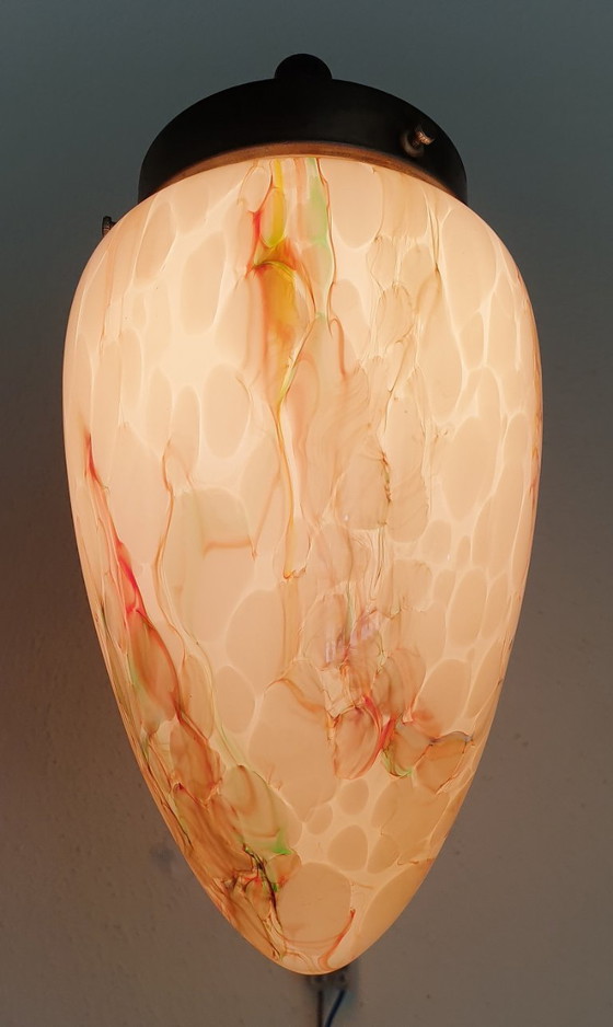 Image 1 of Art-Deco-Wandleuchte aus Opalglas