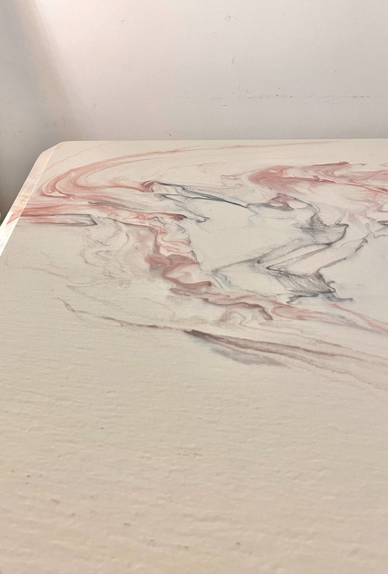 Image 1 of Pink Marmorino vintage Italian design coffee table