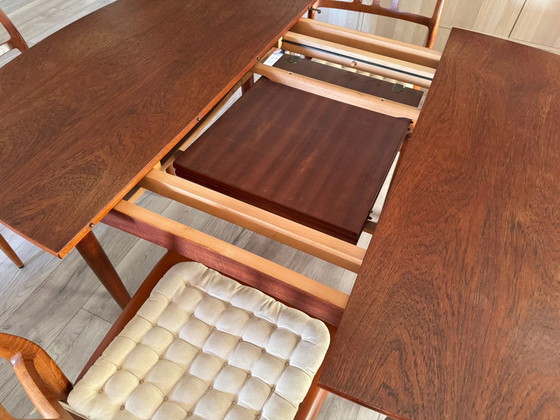 Image 1 of Tavolo da pranzo allungabile in stile vintage danese con 4 sedie