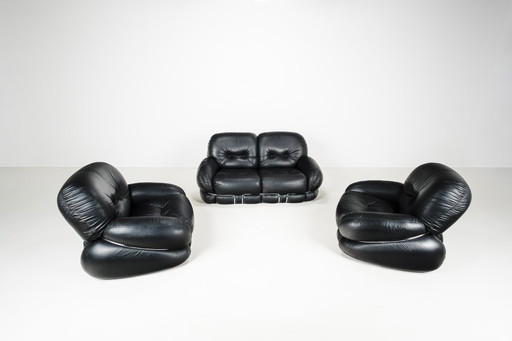 Set da salotto a tre pezzi modello OKAY di Adriano Piazzesi, Italia, anni '70