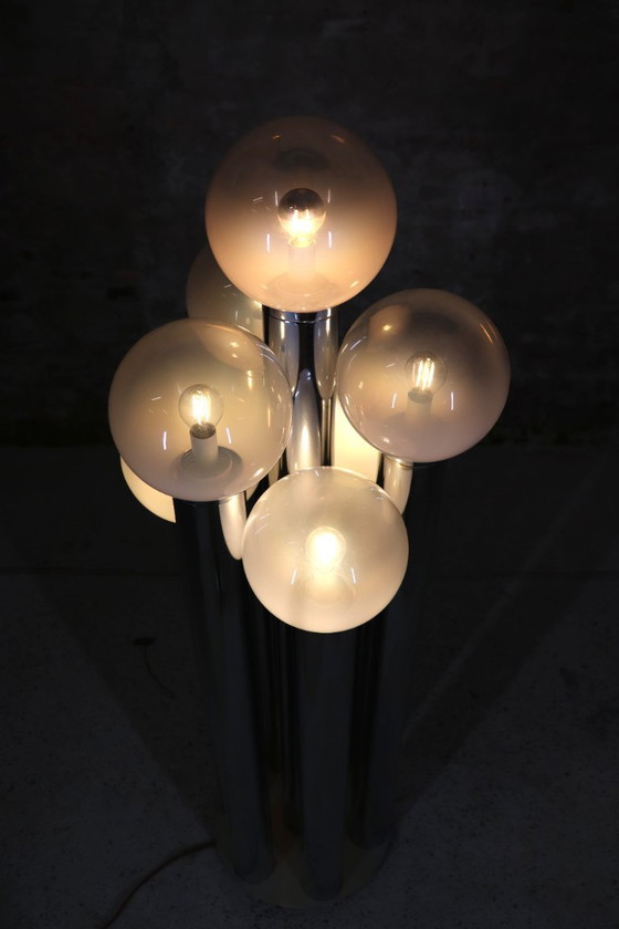 Image 1 of Goffredo Reggiani – Organ / Chrome Tube Floor Lamp – Italy – 1970s