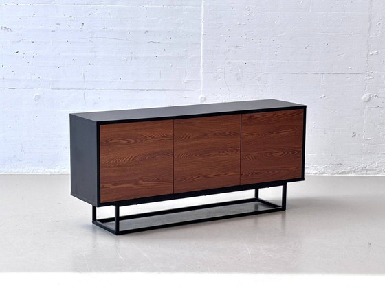 Image 1 of Modern black En Casa Boxholm sideboard in walnut look