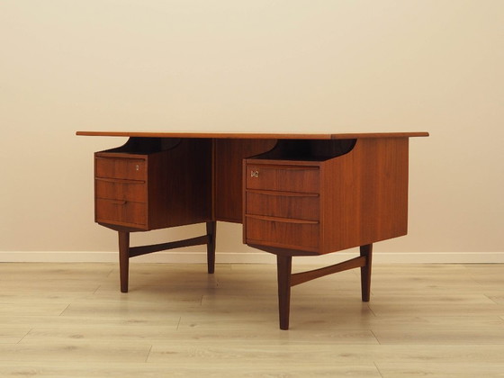 Image 1 of Teakhouten bureau, Deens design, jaren 70, productie: Denemarken