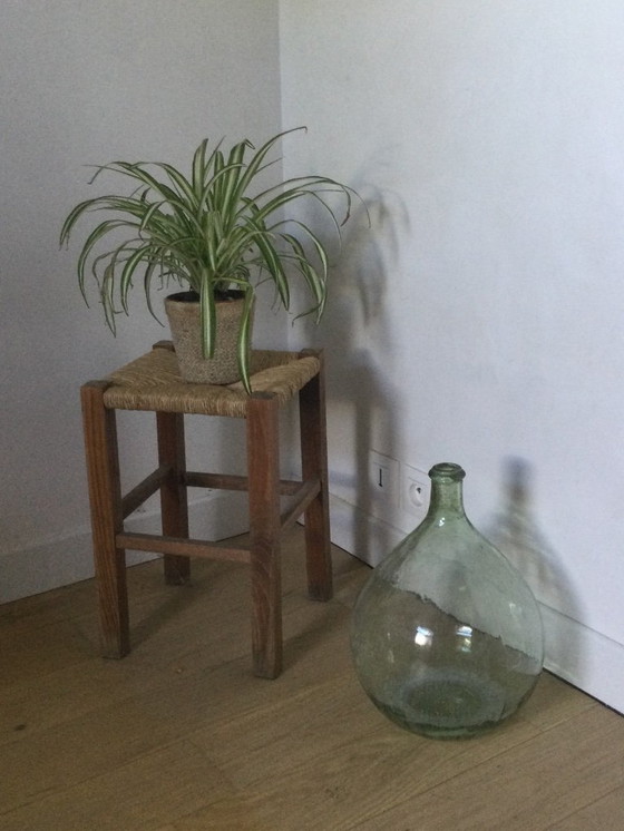 Image 1 of Brutalist stool with a woven seat