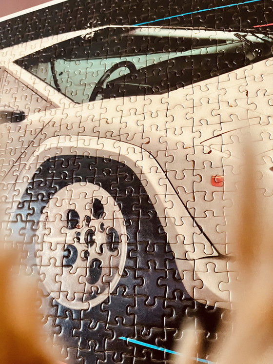 Image 1 of Vintage 80's Lamborghini Countach puzzle in frame