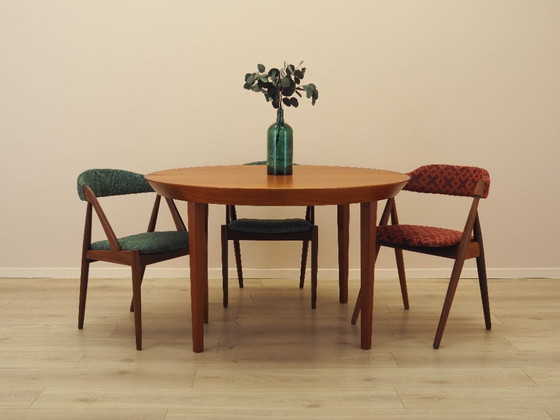 Image 1 of Round teak table, Danish design, 1960s, manufacturer: Gudme Møbelfabrik, designer: Ole Hald