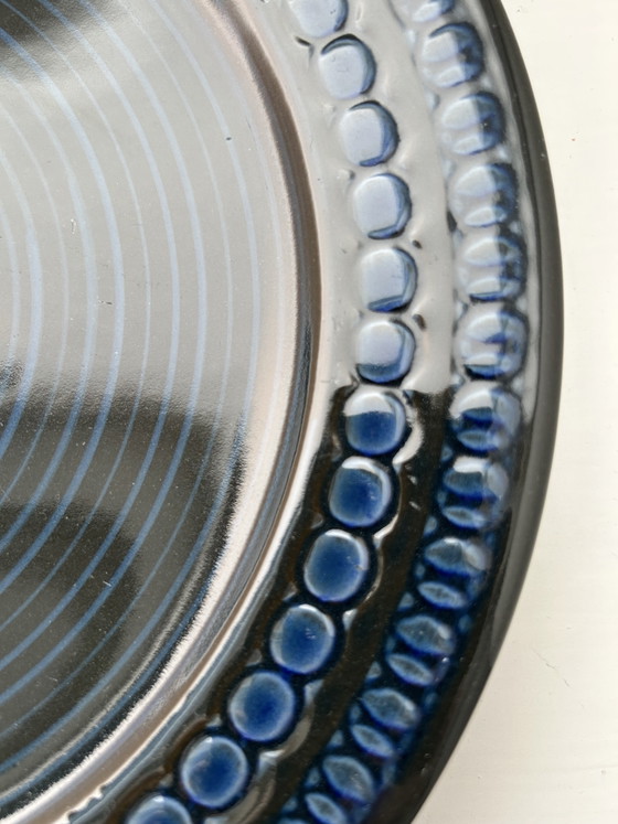 Ernestine Salerno Italy Onestini Blauw Vintage Art MCM Keramiek Presentatieschaal 28cm – Wanddecoratie (photo 3 of 5)