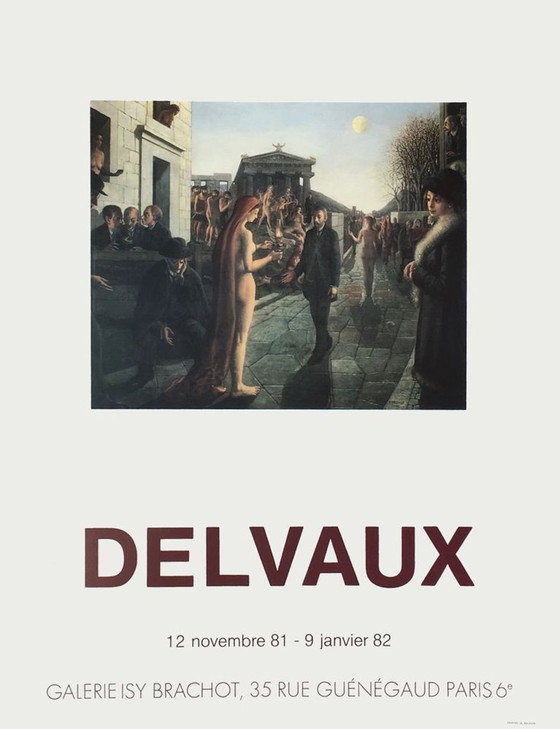 Image 1 of Paul DELVAUX Expo 81 – Plakat der Galerie Isy Brachot 1981