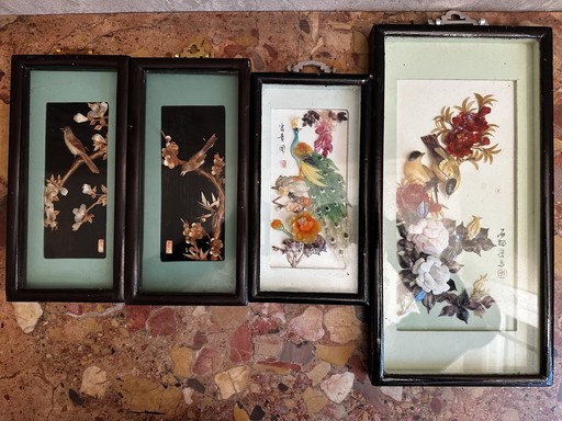 4 cadres vintage chinois - fabrication artisanale 