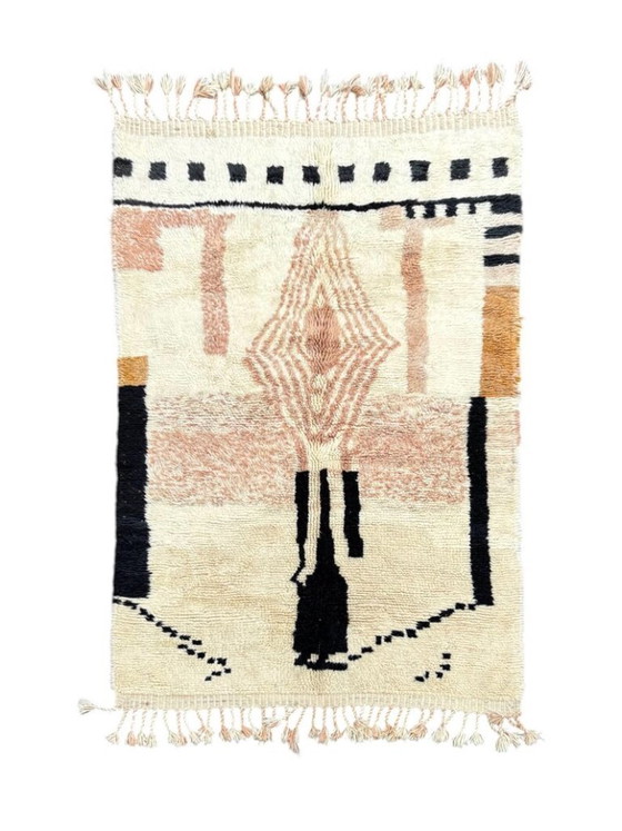 Image 1 of Modern Marokkaans Berber wollen tapijt – Handgemaakt wollen tapijt