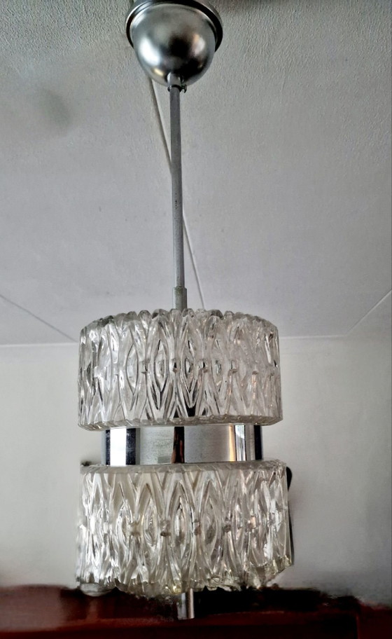 Suspension vintage Austrolux chrome verre – Métal (photo 3 of 5)