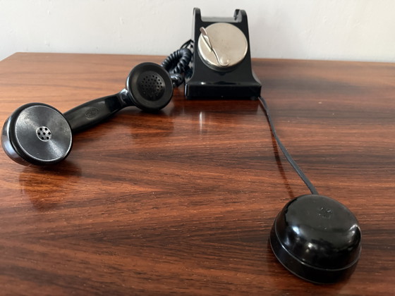 Image 1 of Teléfono PTT francés de 1961 – Diseño industrial de baquelita con timbre externo