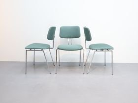 Vintage tubular frame chairs / Set of 3 / Mint green fabric – Chairs and lounge chairs (photo 2 of 5)