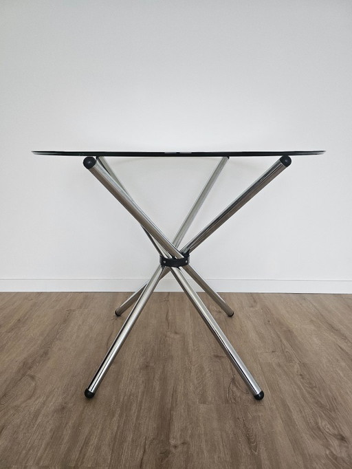 Table de salle à manger ronde en verre