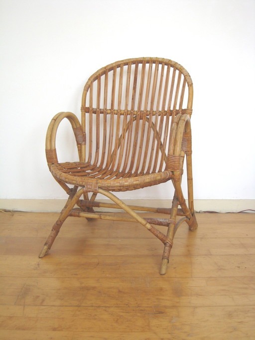 Midcentury vintaghe rattan armchair