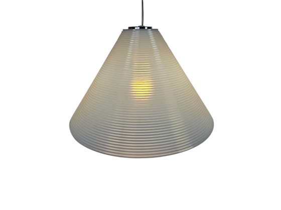 Image 1 of Leucos -  model Solaris - design R. Toso & Massari -  opaalglas - chroom - 90's