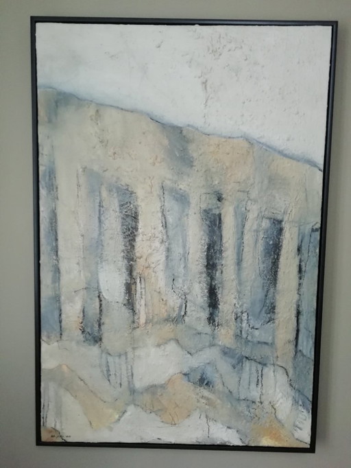 Posts by the sea abstract