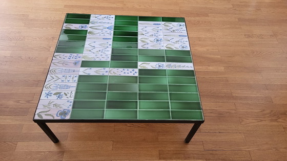 Image 1 of Table Roger Capron en Céramique, Verte, France 1960