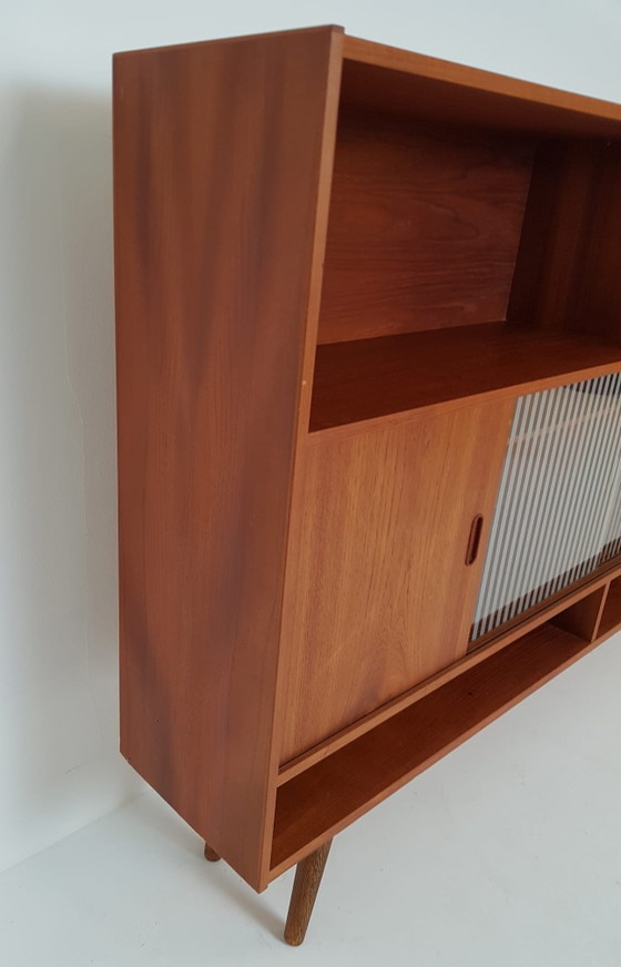Vintage Danish wall cabinet | Sideboard cabinet | Wall unit teak – Wood, Glass (photo 12 of 15)