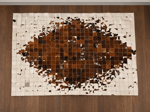 Tapis en peau de vache sur mesure, motif vache T40 à support carré | 200 × 300 cm