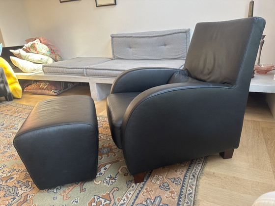 Image 1 of Ligne Roset Sessel mit Hocker und Rückenkissen