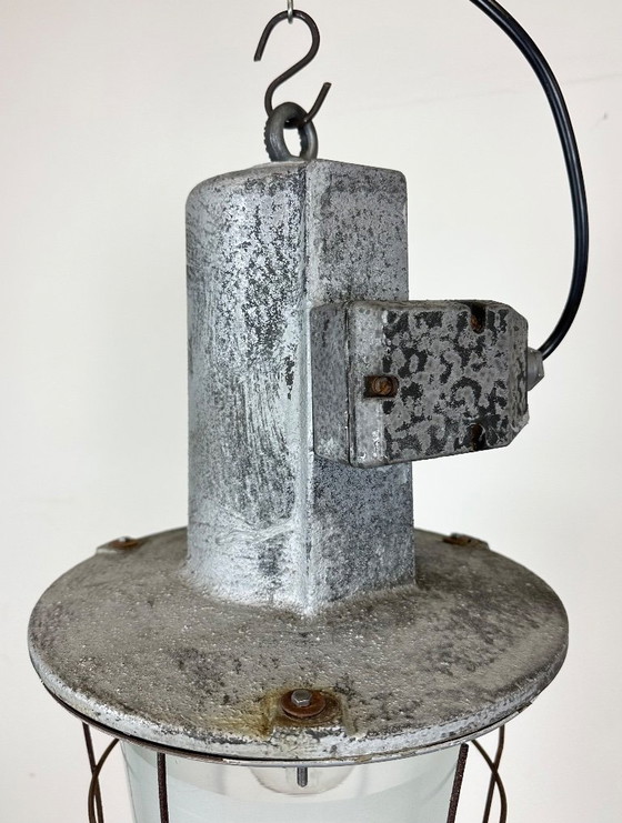 Image 1 of Large Industrial Cast Aluminium Cage Pendant Light , 1960s
