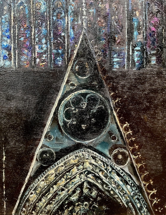 Vintage Strasbourg Cathedral Oil Painting, c.1960 – Paintings & Drawings, Wood (photo 5 of 9)