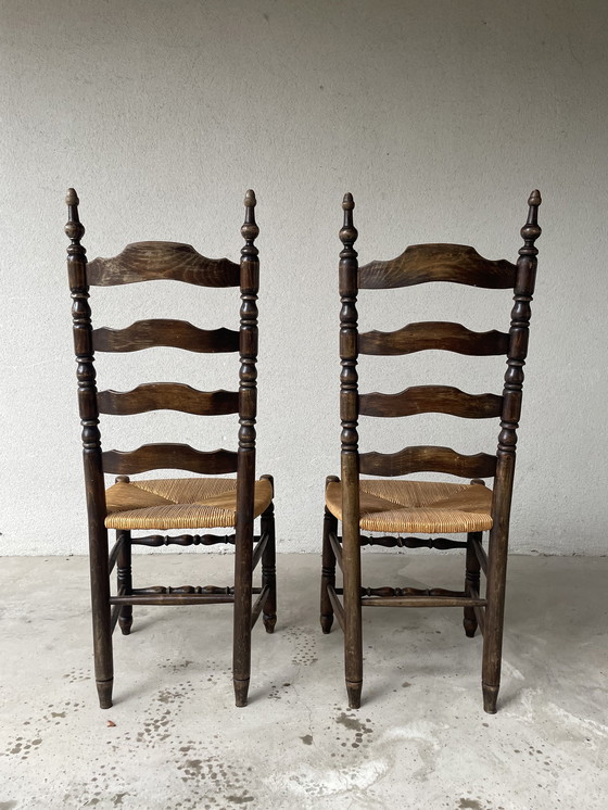 Image 1 of sillas rústicas de paja, 1950