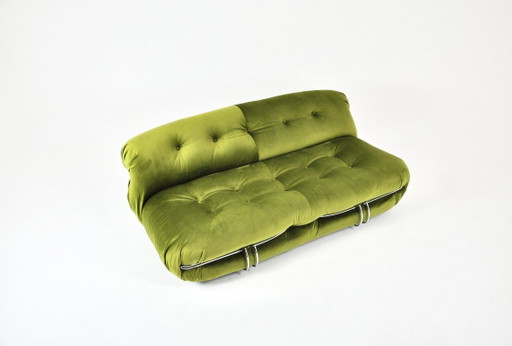 Soriana Sofa by Afra & Tobia Scarpa for Cassina, 1970s – banken, Metal, Velvet (photo 2 of 11)