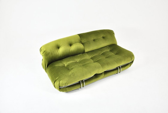 Soriana Sofa by Afra & Tobia Scarpa for Cassina, 1970s – Metal, Velvet (photo 2 of 11)