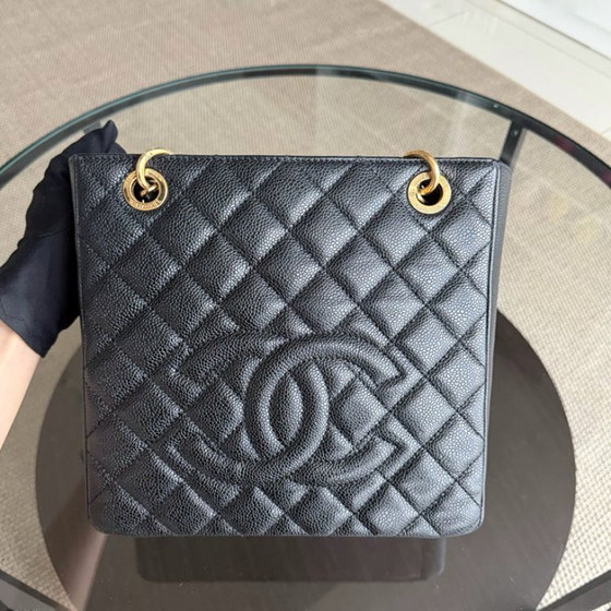 Image 1 of Chanel PST Petite Shopping Tote - Caviar gewatteerd generfd kalfsleer, zwart met gouden hardware