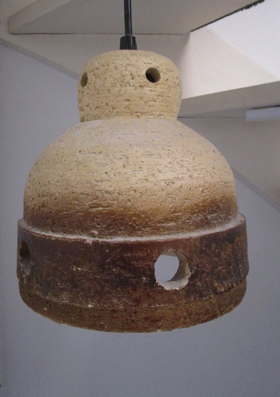 Vintage Brutalistische Keramische Hanglamp Uit De Jaren 70 – Hanglampen, Ceramic (photo 7 of 12)