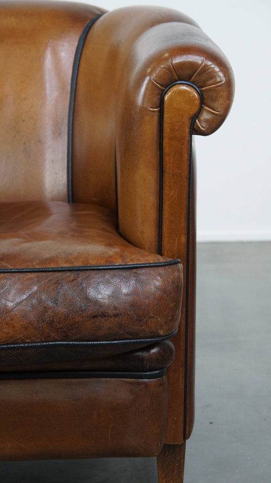 Image 1 of Vintage Cognac-Kleurige Lederen Clubfauteuil