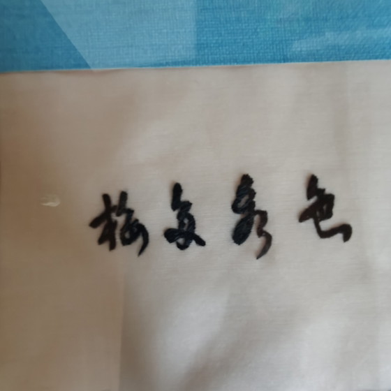 Image 1 of Vintage Chinese Silk Embroidery Birds Wall Art – Framed Mid Century Textile