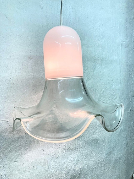 Italiaanse Murano glazen hanglamp, ontworpen door Renato Toso & Roberto Pamio Leucos.